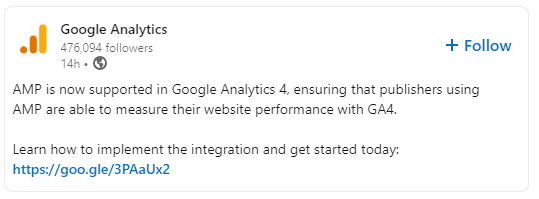 Google Analytics 4 (GA4) : AMP Support Now Available!